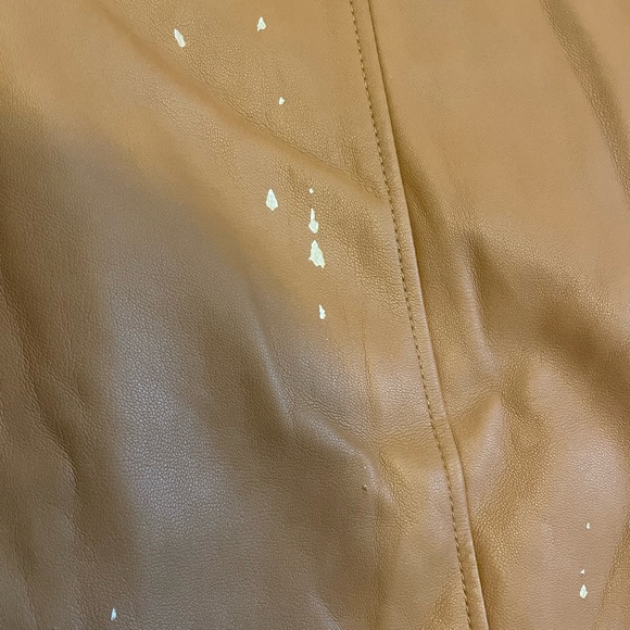 7 For All Mankind Camel Faux Leather Trench Coat - Picture 5 of 5